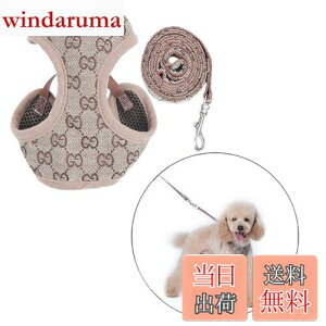 【送料無料】犬ハーネスメッシュ小中型犬ナイロンペ ット胴輪 通気可調節猫用首輪かわいい 犬用ハーネスナイロン、子犬用調整可能なソフトメッシュベストハーネスリードセット YANW (Color