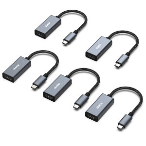 yzBENFEI 5 USB C - HDMI ϊA_v^ 4K USB Type-C HDMI A_v^ [Thunderbolt 3 / 4] ݊^CvC ϊ [4K@60Hz fo] iPhone 16 Pro/Max, MacBook Pro/Air 2023, iPad, iMac, S23, XPS 17 ȂǂɑΉ