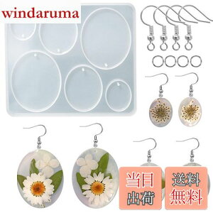 【送料無料】5WYOUKE 楕円形 イヤリングモールド シリコンモールド レジン モールド 楕円 イヤリング 金具付き 穴あけ サイズ違い エポキシ樹脂 手作り ペンダント ジュエリーモールド ピアス