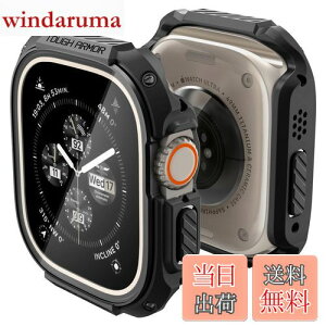 �y���������zSpigen Apple Watch 49mm �P�[�X �y Apple Watch Ultra2 / Ultra �Ή� �z �K���X ��̌^ �ČRMIL�K�i�擾 ��ʕی� �ϏՌ� ���� �Ռ� �z�� ���菝 �h�~ �ی�J�o�[ �^�t�E�A�[�}�[ ACS05457 (�u���b