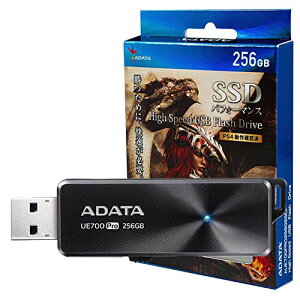 【送料無料】ADATA SSD パフォーマンス 256GB ハイスピード USB フラッシュドライブ UE700 Pro 最大読込速度:360MB/秒 PS4 メーカー動作確認済 ブラック AUE700PRO256GSSDP
