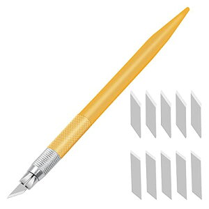 【送料無料】細工用カッター, デザイン アート ナイフ 替え刃 10枚 切り絵 プラモデル 消しゴム はんこ 美術用品