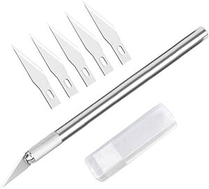【送料無料】細工用カッター デザイン アート ナイフ 替え刃 5枚 切り絵 プラモデル 消しゴム はんこ 美術用品