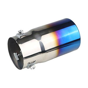 【送料無料】ADPOW 汎用 マフラーカッター チタン焼き風 真円型 ストレート式 口径76MM 取付直径40-55MM 取付ボルトネジ シングル 簡単取付 後付け 重厚感有り エアロパーツ 排気量2.0-3.0Lの車に