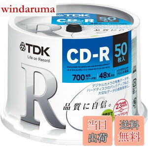 �y���������zTDK �f�[�^�pCD-R 700MB 48�{���Ή� �z���C�g���C�h�v�����^�u�� 50���X�s���h�� CD-R80PWDX50PE