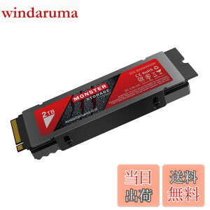 �y���������zMonster Storage NVMe SSD PCIe Gen 4x4 PS5�m�F�ς� M.2 Type 2280 ���� SSD 3D TLC �������K�i ���[�J�[5�N �T�C�Y�F2TB