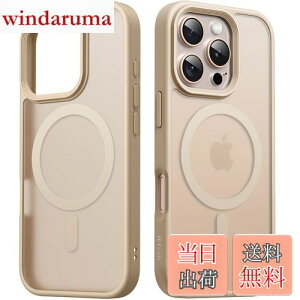 【送料無料】JETech iPhone 16 Pro 6.3インチ用 マグネット ケース MagSafeに対応 半透明のマット背面 薄型 耐衝撃 カバー (デザートチタニウムバック)