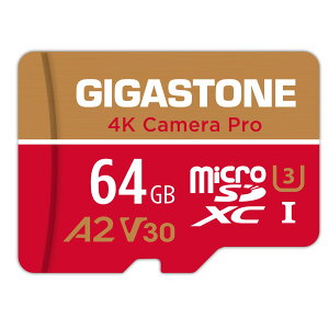 �y���������z�y5�N�f�[�^�����E���������zGIGASTONE �}�C�N��sd�J�[�h 64GB 4K Camera Pro microSDXC UHS-I A2 V30 U3 C10 Ultra HD 4K �r�f�I�^�� Gopro �A�N�V�����J���� �X�|�[�c�J���� 95MB/s SD�A�_�v�^�[1���t��
