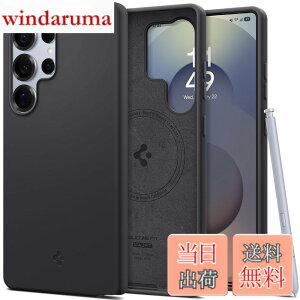 �y���������zSpigen Galaxy S25 Ultra �P�[�X Magfit�Ή� �V���R�� �ϏՌ� �y�� ���^�Ή� TPU �V���R���t�B�b�g�E�}�O�t�B�b�g ACS09017 (�u���b�N)