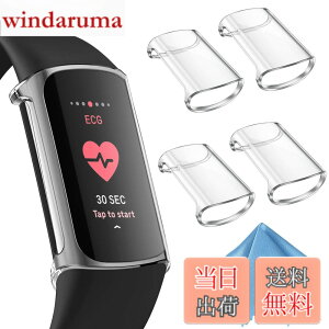 �y���������zFintie for Fitbit Charge 6 / 5�p�P�[�X �N���A �\�t�g TPU ���b�L �X�N���[���J�o�[(4�Z�b�g)(�N���A)