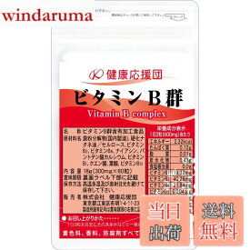 【送料無料】健康応援団 ビタミンB群 サプリ 管理栄養士監修 30日分 60粒 1袋 B1 B2 B6 B12 葉酸プラス 国産 日本製 粒タイプ 栄養補助食品