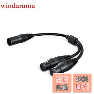 �y���������zXLR�P�[�u���CCableCreation XLR (�I�X) to 2-XLR(���X) Y�X�v���b�^�P�[�u�� �}�C�N���t�H�� �o�����XXLR 3�s�� - 2 x(���X) �u���b�N 0.3m