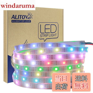 �y���������zALITOVE LED�e�[�v���C�g �C���~�l�[�V���� LED���C�g WS2812B �A�h���X�\ 5050 RGB SMD 5 m 150�s�N�Z�����F�@�h��IP67�z���C�gPCB DC5V