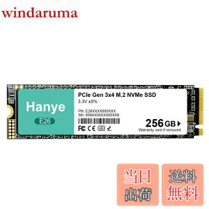 �y���������zHanye �����^ SSD PCIe Gen3x4 M.2 NVMe 2280 3D NAND E26 �������K�i ���[�J�[3�N �T�C�Y�F256GB