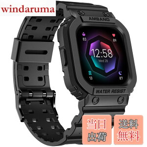 �y���������zamBand Fitbit Versa 4/ Fitbit Versa 3/ Fitbit Versa 2/ Fitbit Versa Lite/Fitbit Sense 2/ Fitbit Sense�o���h �P�[�X�t�� �ی�P�[�X �X�g���b�v ���ȃX�|�[�c�v���e�N�^�[ �� �F�F�u���b�N�A�T�C�Y�FFi