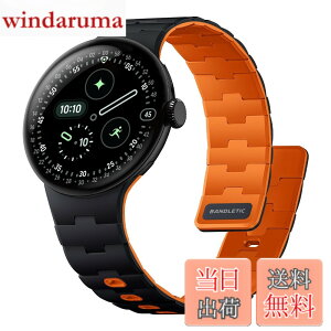 �y���������z[Bandletic] 2026 �V�^ Google Pixel Watch �o���h - Pixel Watch 1�E2�E3�E4 (41mm�E45mm) �Ή� N54���΃o���h �}�O�l�b�g���V���R�� �j�����p �X�|�[�c�p �y�� �F�F�u���b�N/�I�����W�A�T�C�Y�Fpixe