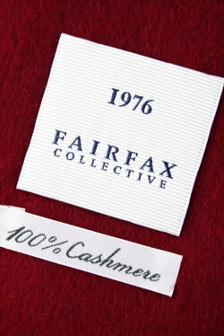 (フェアファクス)FAIRFAXソリッドのカシミアマフラークリムソンレッド無地カシミヤ100%メンズマフラー赤ワインボルドー(送料無料)