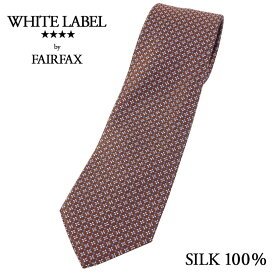 ネクタイ ビジネス ブランド フェアファクス FAIRFAX マイクロ 小紋 ネクタイ ブラウン シルク100% 日本製 ジャガードタイ | 父の日 結婚式 おしゃれ プレゼント メンズ 男性 ワイシャツ Yシャツ ギフト 高級 かっこいい