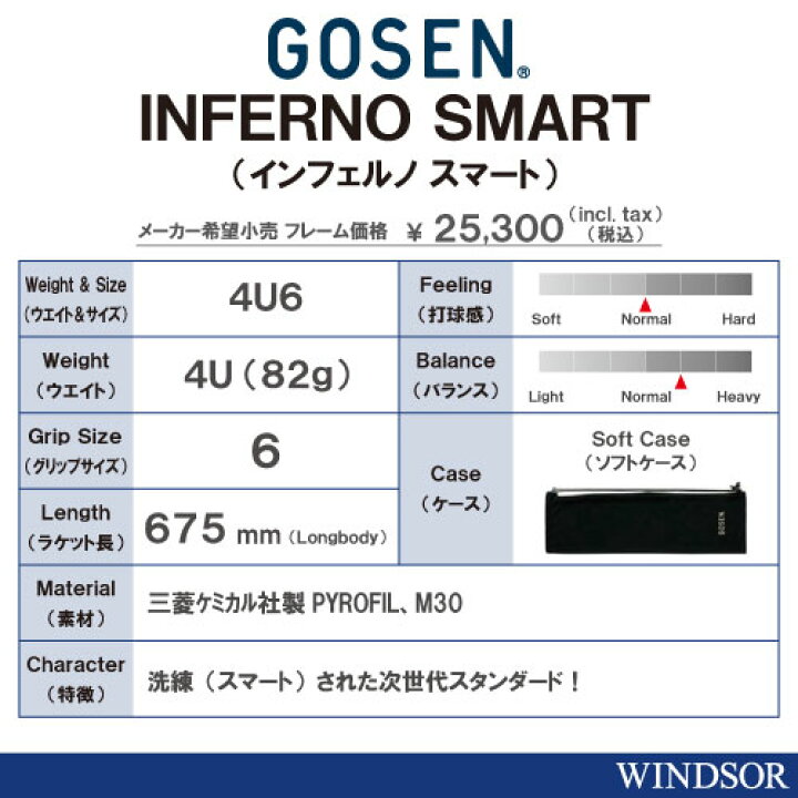 楽天市場】【張り工賃別】ゴーセン インフェルノ スマート (INFERNO 