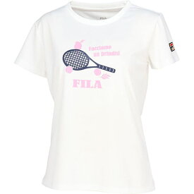 【SALE】フィラ 大会販売グラフィックTシャツ トリとテニスラケット柄 （ VL2795-01 ）[ FILA LS レディース ]24SS
