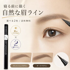 マイノロジ SevenDaysArt アイブロウ 選べる2色 グレイッシュブラウン ダークブラウン 0.7g 眉ティント 眉カラー 眉毛ペン 落ちにくい ウォータープルーフ 汗に強い 水に強い プール 旅行 お泊り 時短メイク ナチュラル眉 日本製 セルフタンニング 角質着色 描いて寝るだけ