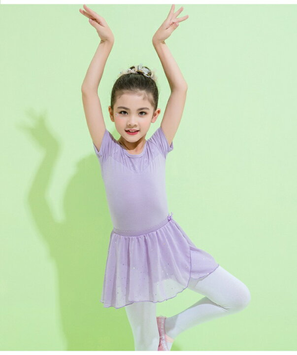 バレエレオタード 子供 キッズバレエレオタード バレエ 女の子 子供用 体操 2点セット 新体操 レオタード