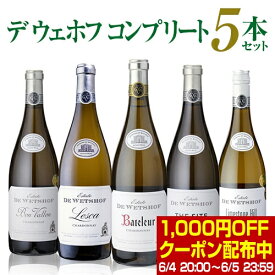 【送料無料】1本あたり4,000円(税込)デ ウェホフ 5本セット南アフリカ プレミアムワイン 白ワイン ワインセット 飲み比べ 浜運 あす楽