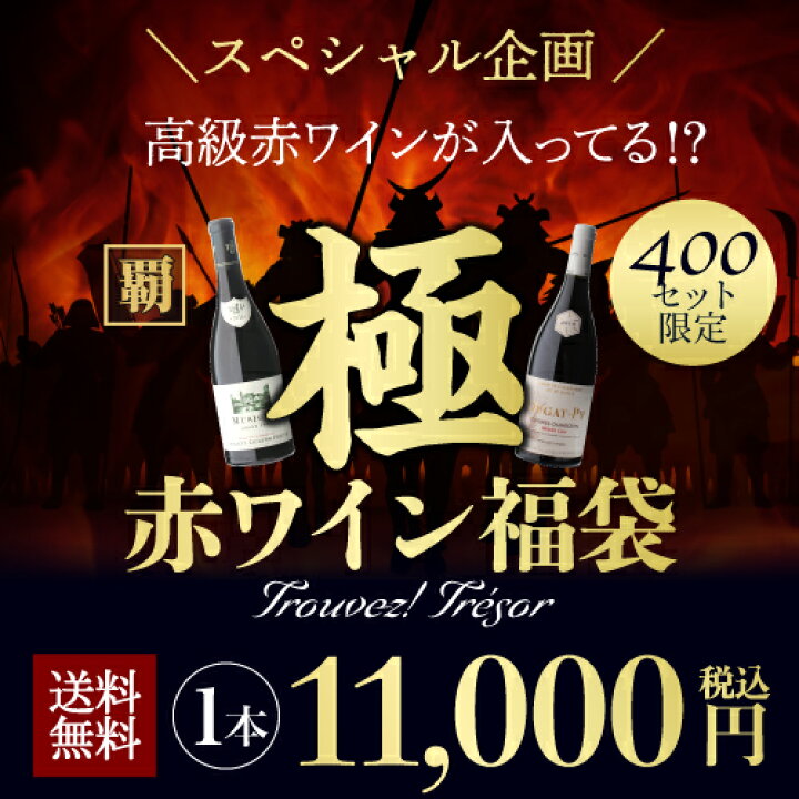 楽天市場】【送料無料】極の赤ワイン福袋 1本入 覇ワイン ジャック プリウール デュガ ピュイが入ってるかも!?【先着400セット限り】赤ワイン 福袋 きわみお一人様2本まで : 銘醸ワイン専門 CAVE de L NAOTAKA