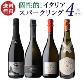 送料無料 個性的なイタリア泡4本セット 第2弾 750ml 4本入イタリア 泡 スパークリングワイン ワインセット 飲み比べ 浜運 あす楽