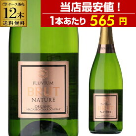 【当店最安値】1本あたり565円 送料無料プルビウム ブリュット ナチュレ オーガニック 750ml 12本入スペイン スパークリングワイン ケース 長S