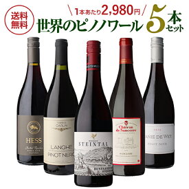 1本あたり2,980円(税込)送料無料 NAOTAKA厳選 世界のピノ ノワール飲み比べ5本セット 14弾 ワインセット 赤ワイン ピノノワール 浜運