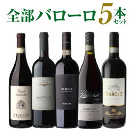 送料無料全部バローロ5本セット第19弾ワインセット 赤ワイン フルボディ イタリア ピエモンテ 浜運 送料無料 手土産 お祝い ギフト バレンタイン ホワイトデー