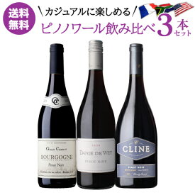 1本あたり2,400円(税込) 送料無料 カジュアルに飲み比べ 人気品種 ピノ ノワール 3本セット 3弾 750ml 3本入南ア イタリア アメリカ ピノ ノワール 赤ワイン ワインセット 浜運A