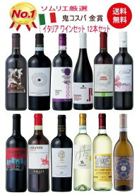 【全品P2倍★本日限り】　　　【送料無料】究極コスパ 厳選 イタリア 12本セット 赤白 ミックス 12本 鬼 コスパ ワイン セット 　ギフト 母の日 金賞 750ML おすすめ