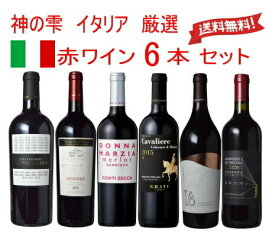 【全品P2倍★本日限り】　ワイン セット 赤 送料無料【神の雫 厳選の6本】イタリアワイン リッチセット 赤ワイン セット 飲み比べ 　　ギフト 母の日 金賞 750ML おすすめ