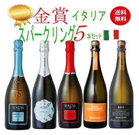 【全品最大P10倍★本日限り】　　【ワイン セット 送料無料】イタリア スパークリング 金賞＆メディア掲載 5本セット ギフト 母の日 金賞 750ML おすすめ