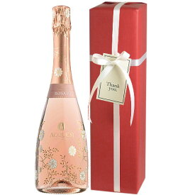 【オリジナルメッセージ対応】アックエジー ブリュット・ロゼ スパークリングワイン ギフト （泡1）綺麗な花柄ボトル 【あす楽対応】母の日 父の日 贈り物 御祝 結婚祝い 誕生日 プレゼント スパークリングワイン ギフト ワイン かわいい