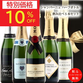 【9/11(金)01:59まで最大50％オフ】敬老の日 ワイン ギフト 60代 70代 80代 祖父 祖母 モエエシャンドン 白 ハーフ シャンパン ワインセット ハーフボトル 5本セット お誕生日 誕生日 お誕生日プレゼント 誕生日プレゼント 楽天スーパーSALE 楽天スーパーセール