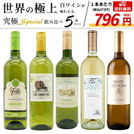 【送料無料】当店厳選！世界の白ワインが味わえる！超極上辛口白ワイン究極スペシャル飲み比べ5本セット