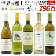 【送料無料】当店厳選！世界の白ワインが味わえる！超極上辛口白ワイン究極スペシャル飲み比べ5本セット