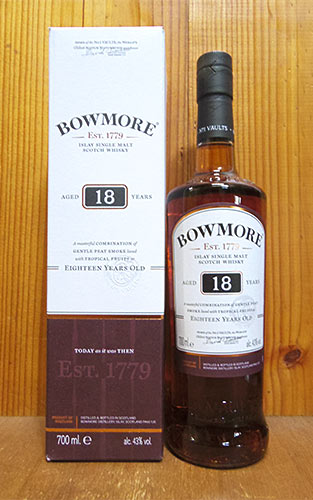 ボウモア  18 年 アイラ シングル モルト スコッチ ウイスキー 700ml 43％ BOWMORE Aged  18  years Single ISLAY Malt Scotch Whisky 700ml 43%