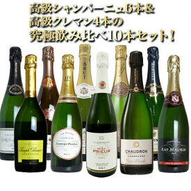 【送料無料】高級シャンパーニュ6本＆高級クレマン4本の究極飲み比べ10本セット(1本あたり驚愕1,998円(税抜)で味わえる！) UKIUKI Special SET