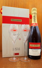 パイパー エドシック エッセンシエル キュヴェ ブリュット 限定品 フルートグラス(ペアグラス) ギフトセット 正規品 パイパー エドシック社 AOCシャンパーニュPiper Heidsieck Essentiel Cuvee Brut 2 Flute Glasses + DX Gift Box AOC Champagne