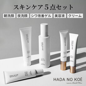 【5点セット】 HADA NO KOE ハダノコエ トーニングクリアミスト + ミネラルリッチクレイウォッシュ + 薬用リンクル＆ホワイトニング ターゲットゲル + ゴールドモイストセラム + ゴールドエンリッチクリーム スキンケアセット