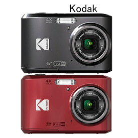 【送料無料】KODAK コンパクトデジタルカメラ フィルム 乾電池式 アルカリ電池 PIXPRO FZ45BK2A ブラック レッド 4倍光学ズーム