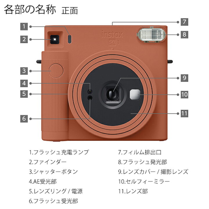 楽天市場】チェキ 本体 instax SQUARE SQ1 本体 単品 テラコッタ 