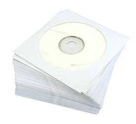 紙製CDケース 100枚入り ホワイト 収納 紙ジャケット 保護袋 保護カバー CD整理 CD保存 CD保管 CD用品 CDジャケット 100枚セット CD用ジャケット CDカバー CDケース CD収納