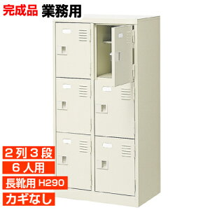 【業務用下駄箱 長靴用 完成品 6人用 高質】長靴用靴箱 ブーツ ロングシューズ 中棚付き 鍵無し 2列3段 6人用 工場 BRI