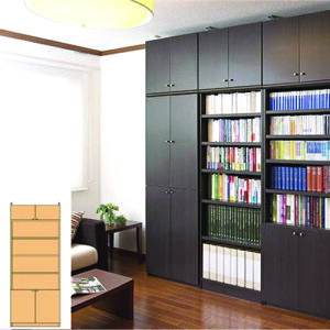 客室スリム壁面DVD棚 薄型本棚 間仕切り書庫 M2 【オーダー書庫】雑誌 本収納に スリム壁面DVD棚 高さ241.1〜250.1cm幅71〜80cm奥行19cm厚棚板(棚板厚2.5cm) 本棚 幅 75 cm 寸法 指定