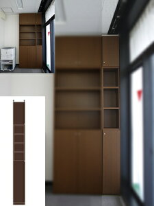 学校扉付壁面すきま収納 大型収納 扉付収納 M2 【オーダー書棚】全集 文庫本収納に 扉付壁面すきま収納 高さ274.1〜283.1cm幅15〜24cm奥行46cm厚棚板(棚板厚2.5cm) 本棚 幅 17 cm 寸法 指定